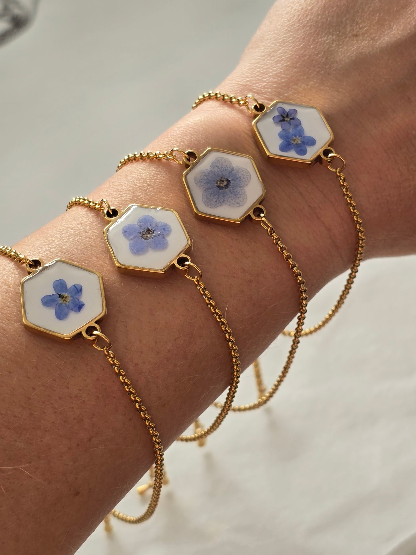 Forget Me Not Resin Bracelet