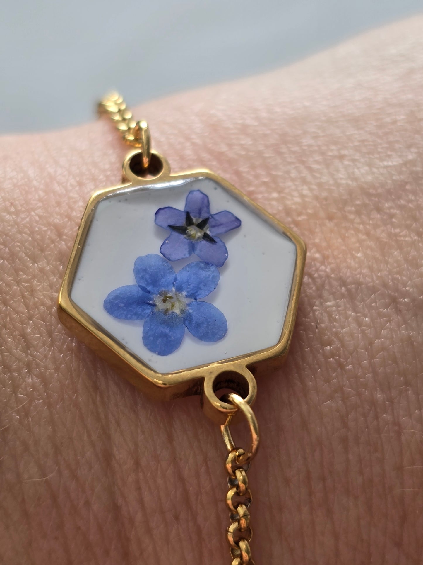 Forget Me Not Resin Bracelet