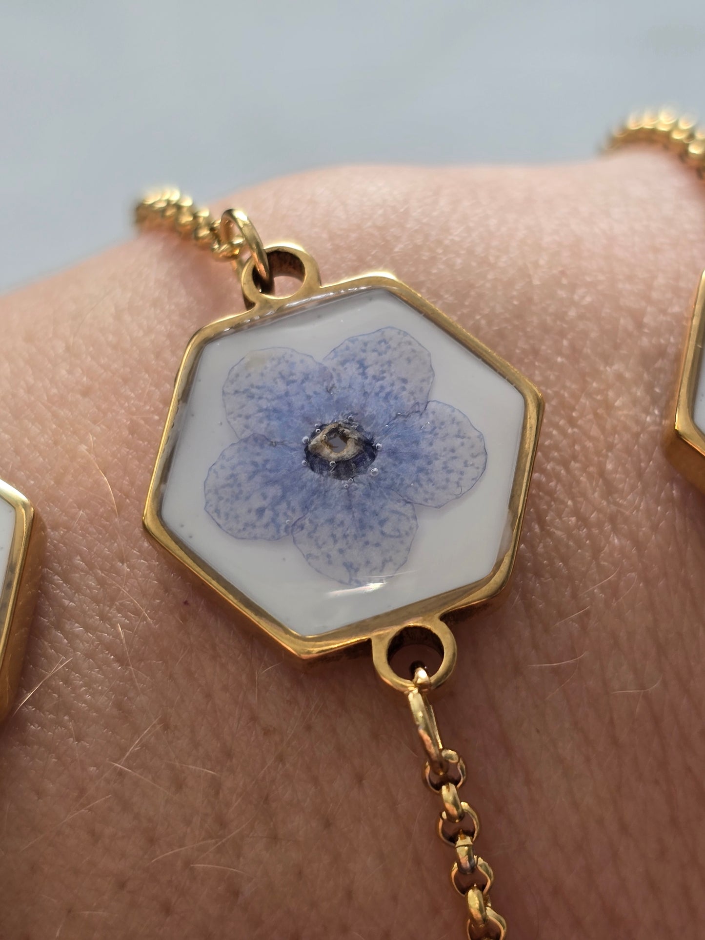 Forget Me Not Resin Bracelet