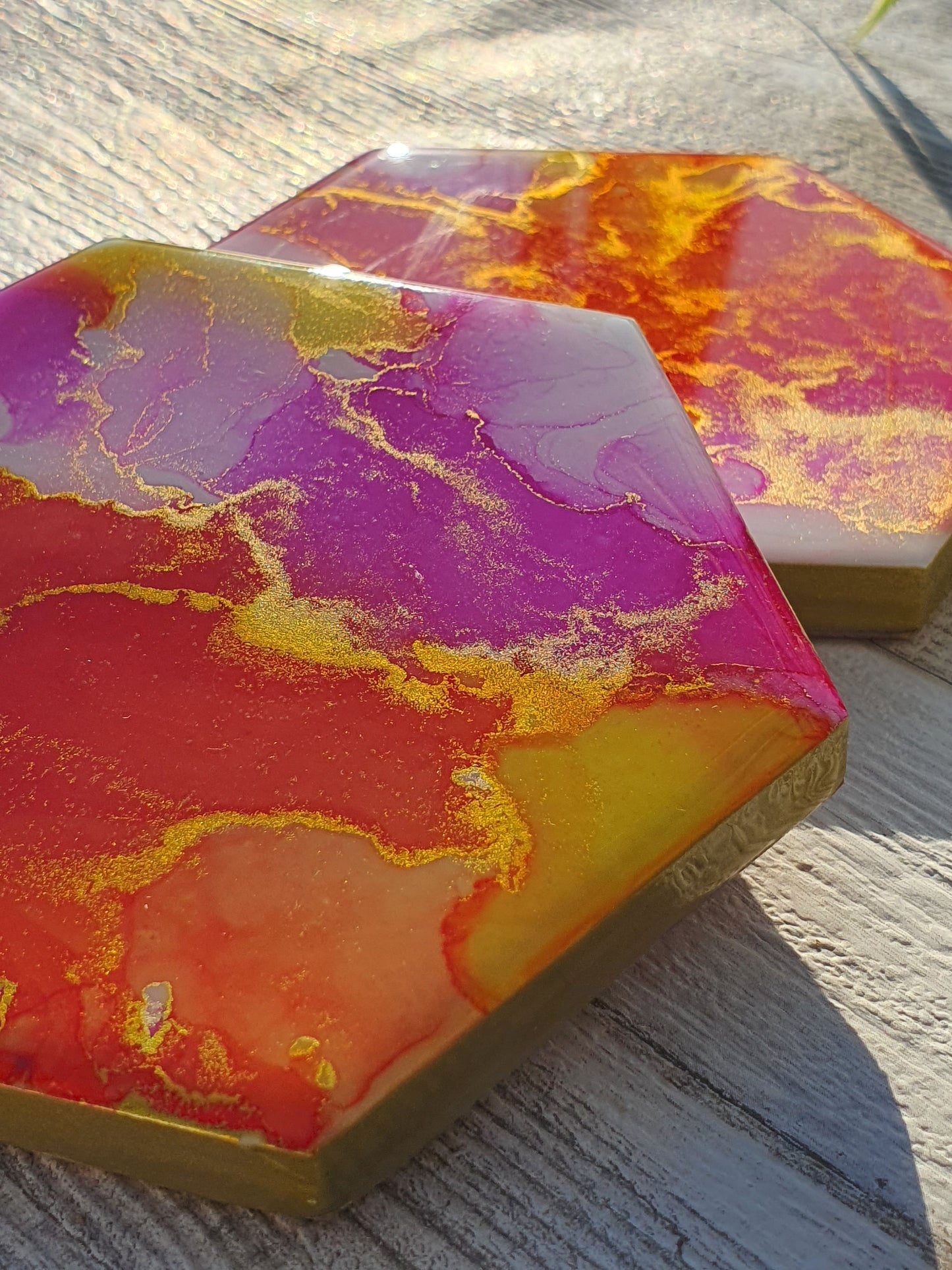Hand Designed Coasters -Sun Set - Alfia